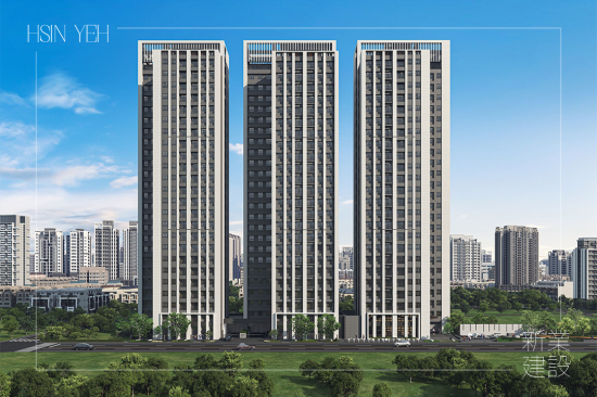 21年專業(yè)建築職人，新業(yè)於竹南首發(fā)！打造站前首座地標(biāo)建築，在追求極致的路上，預(yù)見下一座科技新城。(圖為 新業(yè)恆一 建築外觀3D示意圖)