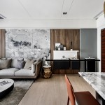 大理石牆與桌巧妙地為生活一一妝點低調奢華與質感，不變的卻是溫馨的日常。