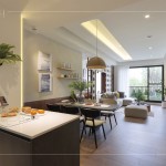 125年歷史的德國太格木地板，100%布蘭登堡FSC原樹林材，將永續(xù)理念融入於設(shè)計素材。(圖為大塊藏硯–樣品屋實景圖)