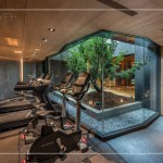 為樹保留一方天地，位於B1的健身空間，讓綠意、光線自然穿透，健身的同時(shí)
也可以享受被綠意包圍的森活感。